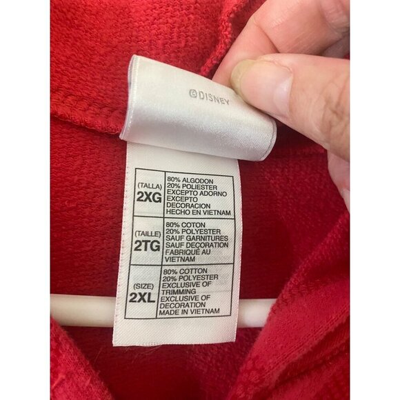 Disney Store Official Merch Red Minnie Mouse Fullo Zip Hooded Sweater - 2XL - Picture 4 of 12
